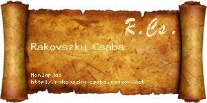 Rakovszky Csaba névjegykártya