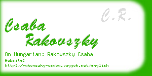 csaba rakovszky business card